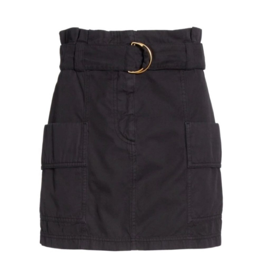 A.L.C. 4 Kai belted black utility cargo skirt